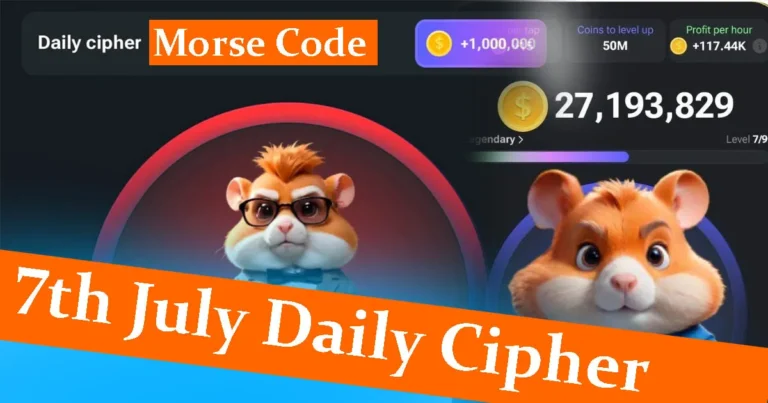 Hamster Kombat Daily Cipher Morse Code July 7